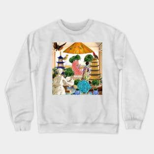 Meeting with pink panther chinoiserie Crewneck Sweatshirt